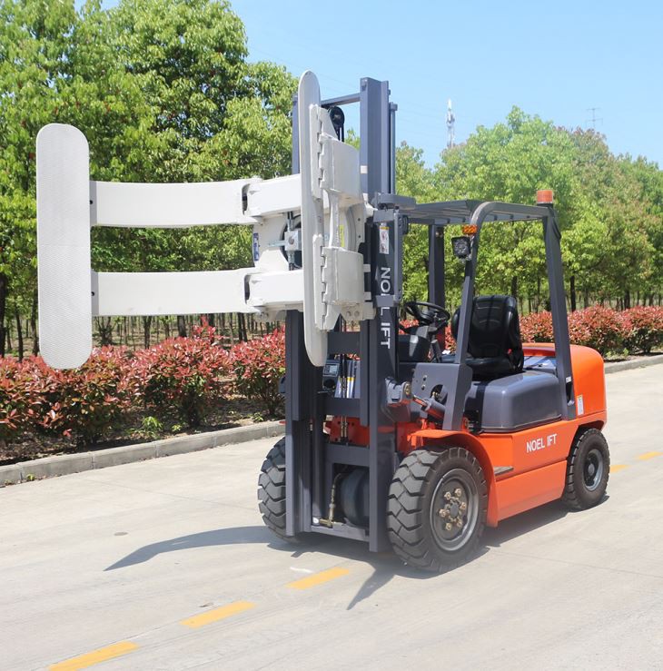 Diesel Forklift With Attachments Paper Roll Clamp