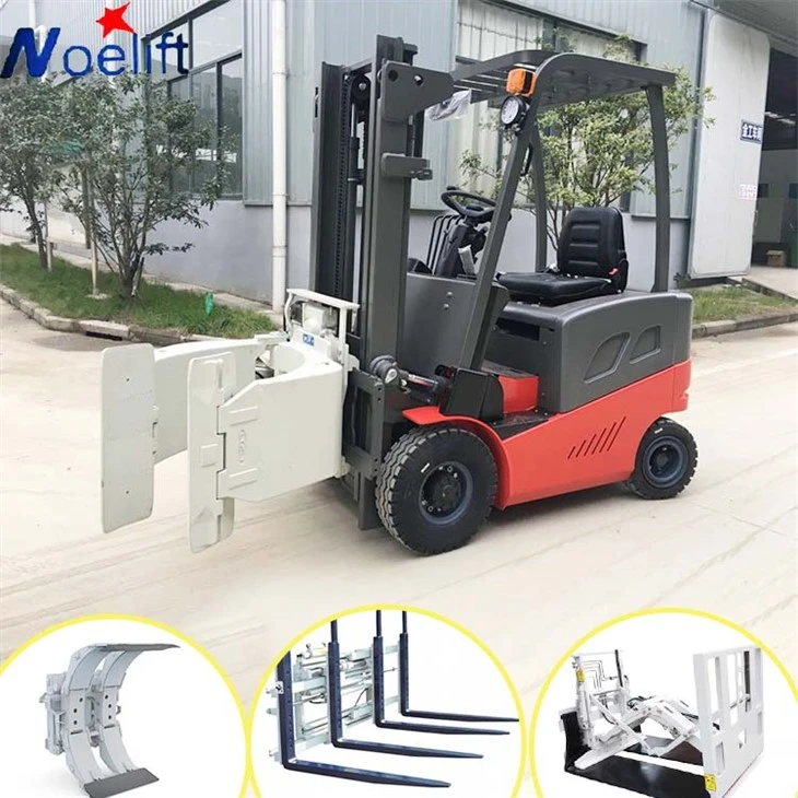 ELECTRIC FORKLIFT WITH PAPER ROLL CLAMP